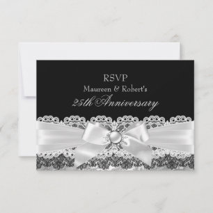 Aniversario negro RSVP del arco de la perla del