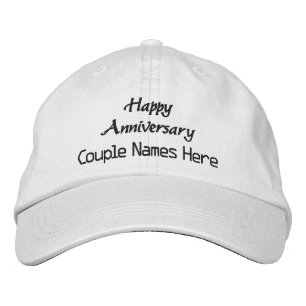 Aniversario personalizado desea dos nombres Gorras