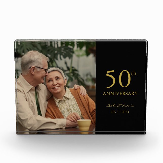 Aniversario personalizado foto boda oro negro mode (Anverso)