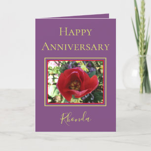 Aniversario precioso de la tarjeta roja de la espo
