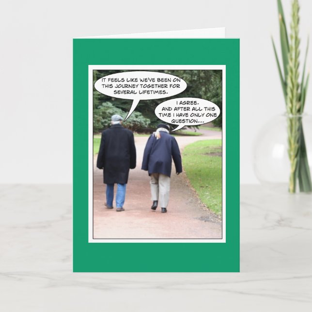 Aniversario, tarjeta divertida (Anverso)