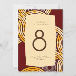 Ankara Kitenge Gold número de mesa de flores