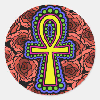 Ankh Con Pegatina De Rosas