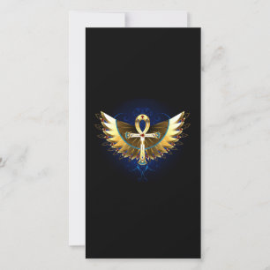 Ankh de oro con alas