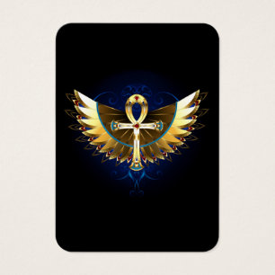 Ankh de oro con alas