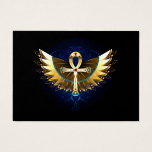Ankh de oro con alas