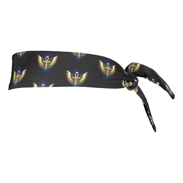 Ankh de oro con alas (Girar 90)