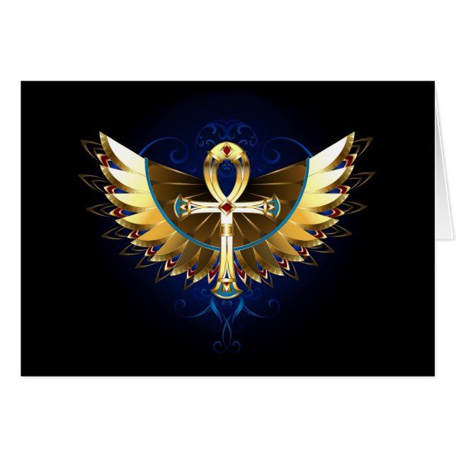 Ankh de oro con alas (Anverso (Horizontal))