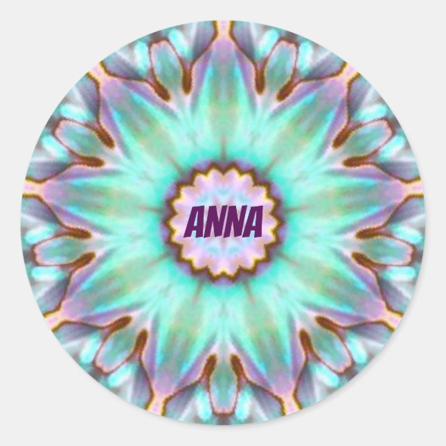 ANNA ~ Fractal Pegatina Paua Shell personalizado ~ (Anverso)