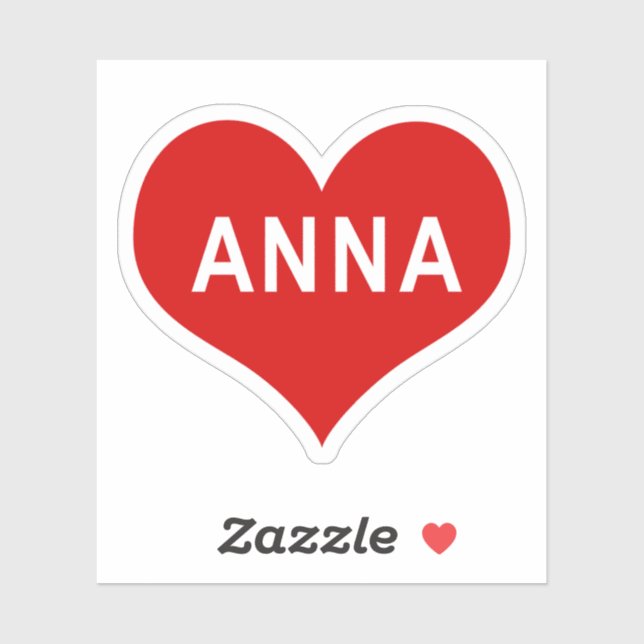 ANNA NOMBRE Red Love Heart Vinyl Pegatina (Hoja)