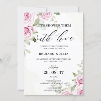 ANNA Vamos a duchar la invitación / acuarela, rosa
