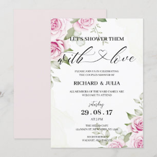 ANNA Vamos a duchar la invitación / acuarela, rosa