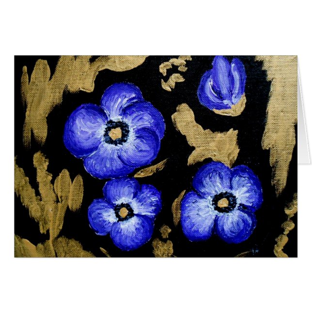 Annemones azul - arte abstracto (Anverso (Horizontal))