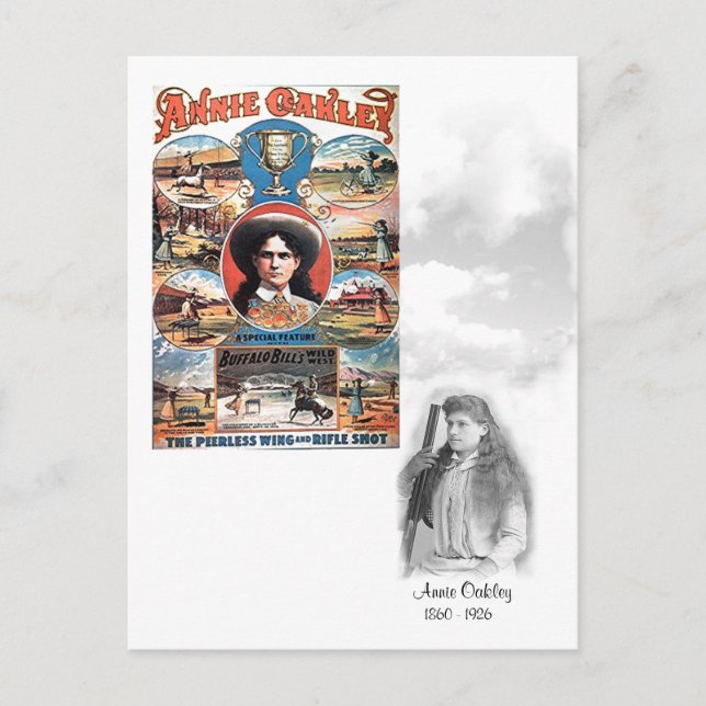 Annie Oakley 1860 - 1926 - postal (Anverso)