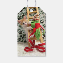 Annie y el elfo - Etiqueta de regalo para gatos/ga