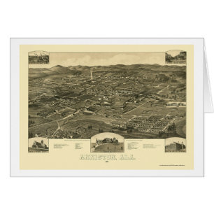 Anniston, mapa panorámico del AL - 1887