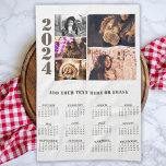Año 2024 Calendario 5 toalla de cocina de Collage<br><div class="desc">Moderna toalla de Collage de fotos Calendar 5 para 2024. El calendario fotográfico moderno y personalizado de 2024 muestra los días de la semana de cada mes. Agrega 5 de tus fotos favoritas a la plantilla y agrega tu texto o borrarlo.</div>
