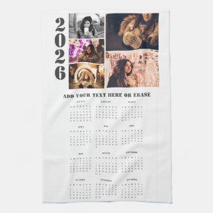 Año 2026 Calendario 5 toalla de cocina de Collage 