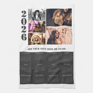 Año 2026 Calendario 5 toalla de cocina de Collage 