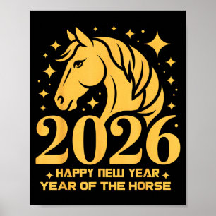 Año 2026 del Caballo Arte Floral Zodiaco Lunar Nue