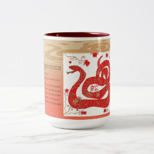 Año chino de la taza de la serpiente