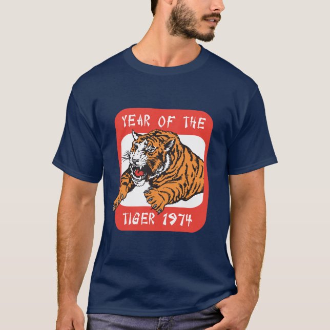 Año chino de las camisetas oscuras del tigre 1974 (Anverso)