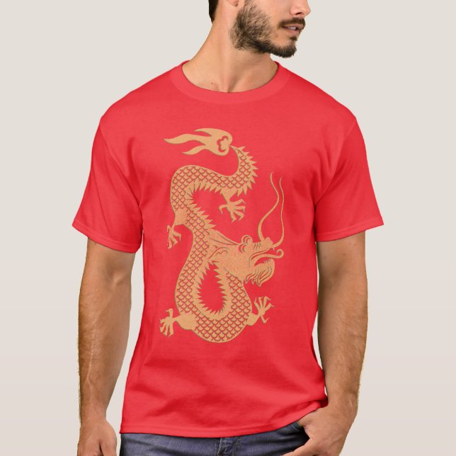 Año chino de oro de la camiseta del dragón (Anverso)