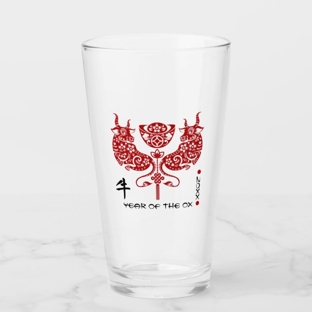Año Chino del Ox| Bebida por año Personalizado (Anverso)