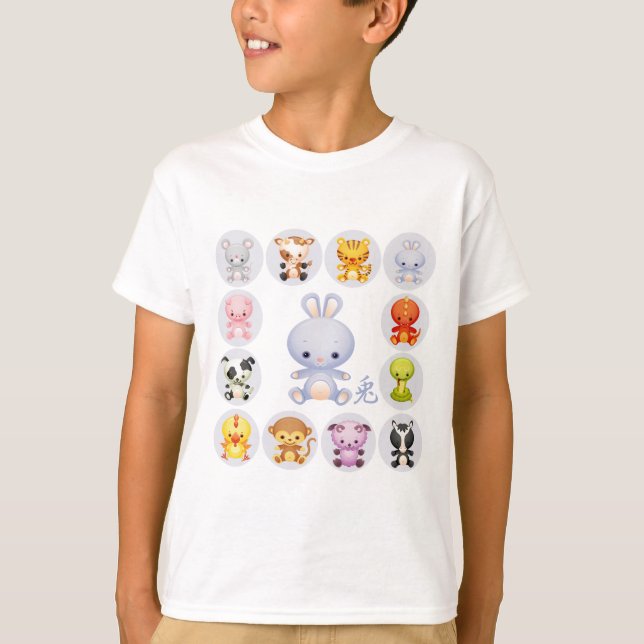 Año chino del zodiaco de la camiseta del conejo (Anverso)