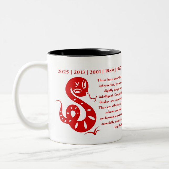AÑO CHINO DEL ZODIACO DE LA TAZA DE LA SERPIENTE (Izquierda)