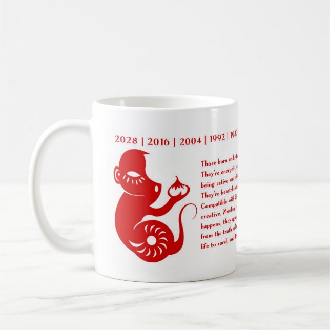 AÑO CHINO DEL ZODIACO DE LA TAZA DEL MONO (Izquierda)