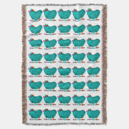 Año Chino Turquoise Ram Zodiac Lanzar una manta