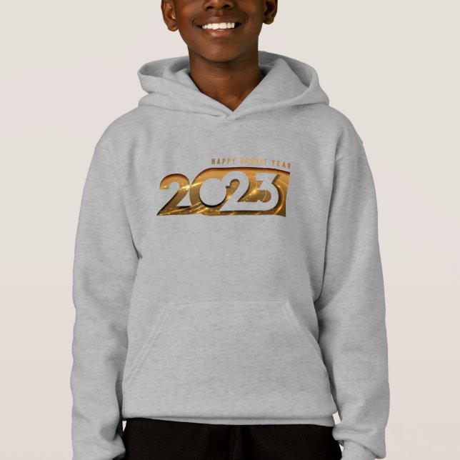 Año Conejo Feliz 2023 (2) | Niños Pullover Hoodie (Anverso)