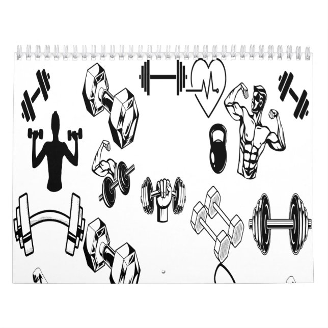 Año de fuerza Calendario Veviny Dumbbell Grip (Tapa)
