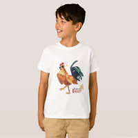 Año de gallo, carácter chino, niños, camiseta