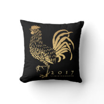 Año de la almohada del personalizable del gallo