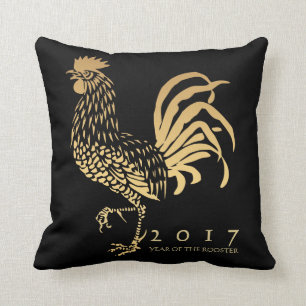 Año de la almohada del personalizable del gallo