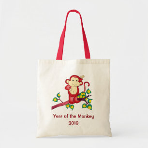 Año de la bolsa de asas 2016 del rojo del mono