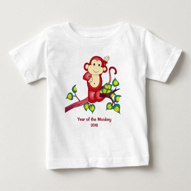 Año de la camisa 2016 del bebé de Red Monkey (Anverso)