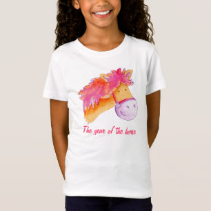 Año de la camiseta de los chicas del rosa del