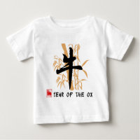Año de la camiseta del bebé del buey