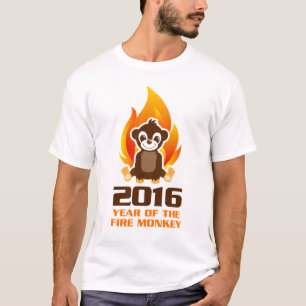 Año de la camiseta del mono del fuego