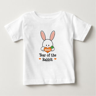 Año de la camiseta del niño del conejo