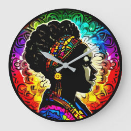 Año de la Historia Negra linda mujer pared reloj d