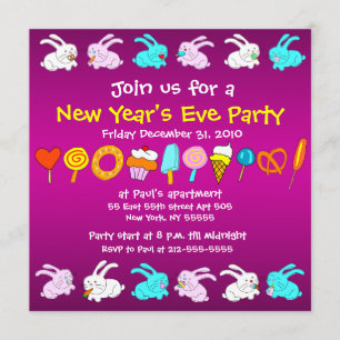Año de la invitación del fiesta de Noche Vieja de