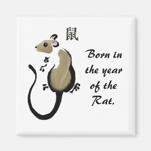 "Año de la rata" imán de rata asiática