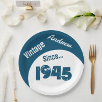 Año de nacimiento 1945 Plato de papel de cumpleaño