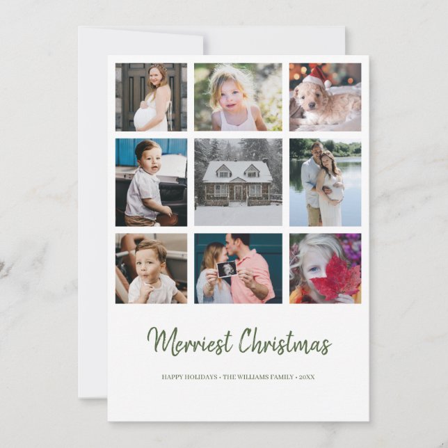 Año de revisión 9 Foto Tarjeta navideña de merry (Anverso)
