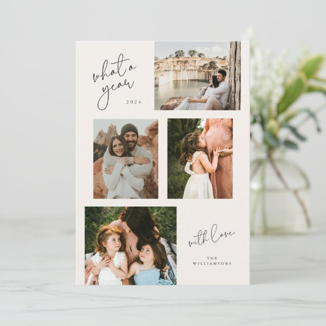 Año de revisión de la tarjeta de fotografía de col (Anverso de pie)