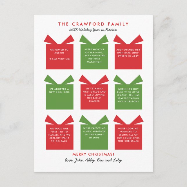 Año de vacaciones en la postal de Navidades de rev (Anverso)